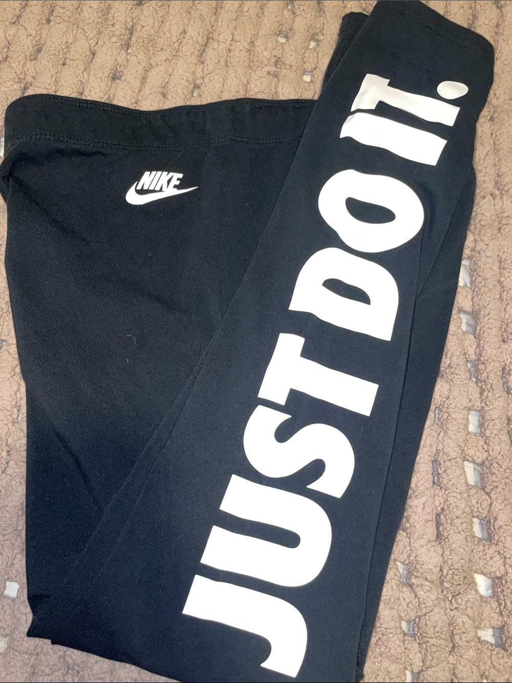 Women’s Nike Black “Just Do It” Full-Length Leggings Medium - Picture 2 of 4